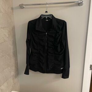 Fila Sport Women's Ruched Zip Black Jacket